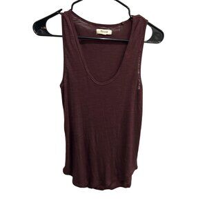 Madewell Womens Burgundy Scoop Neck Tank Top Sz XXS Lightweight